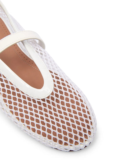 Ballerina Strap Fishnet Flats