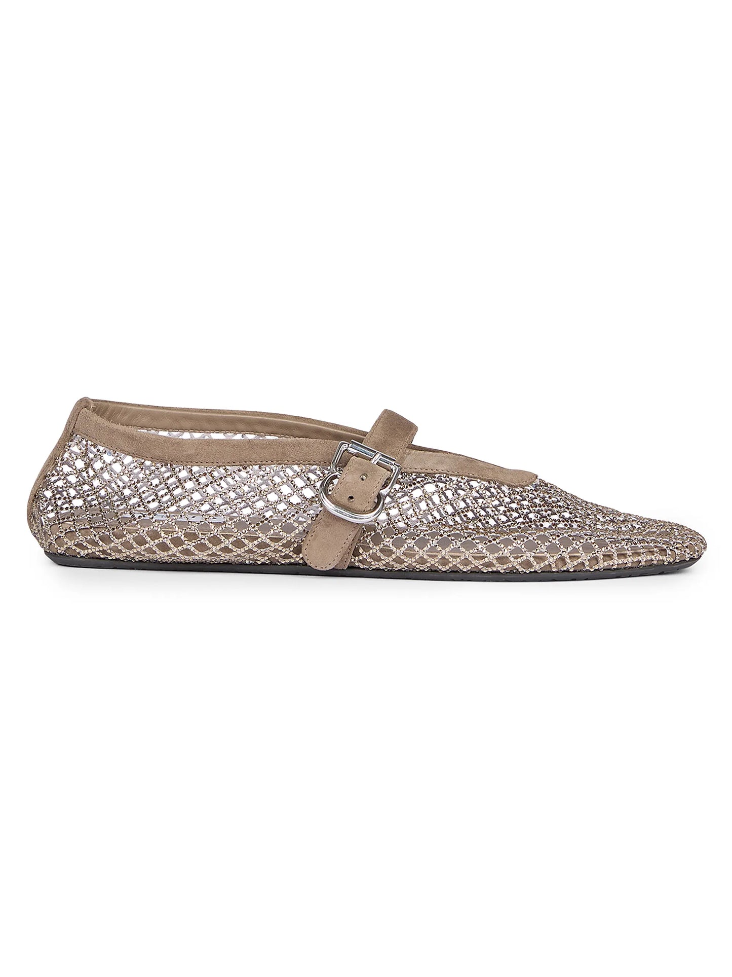 Ballerina Strap Fishnet Flats