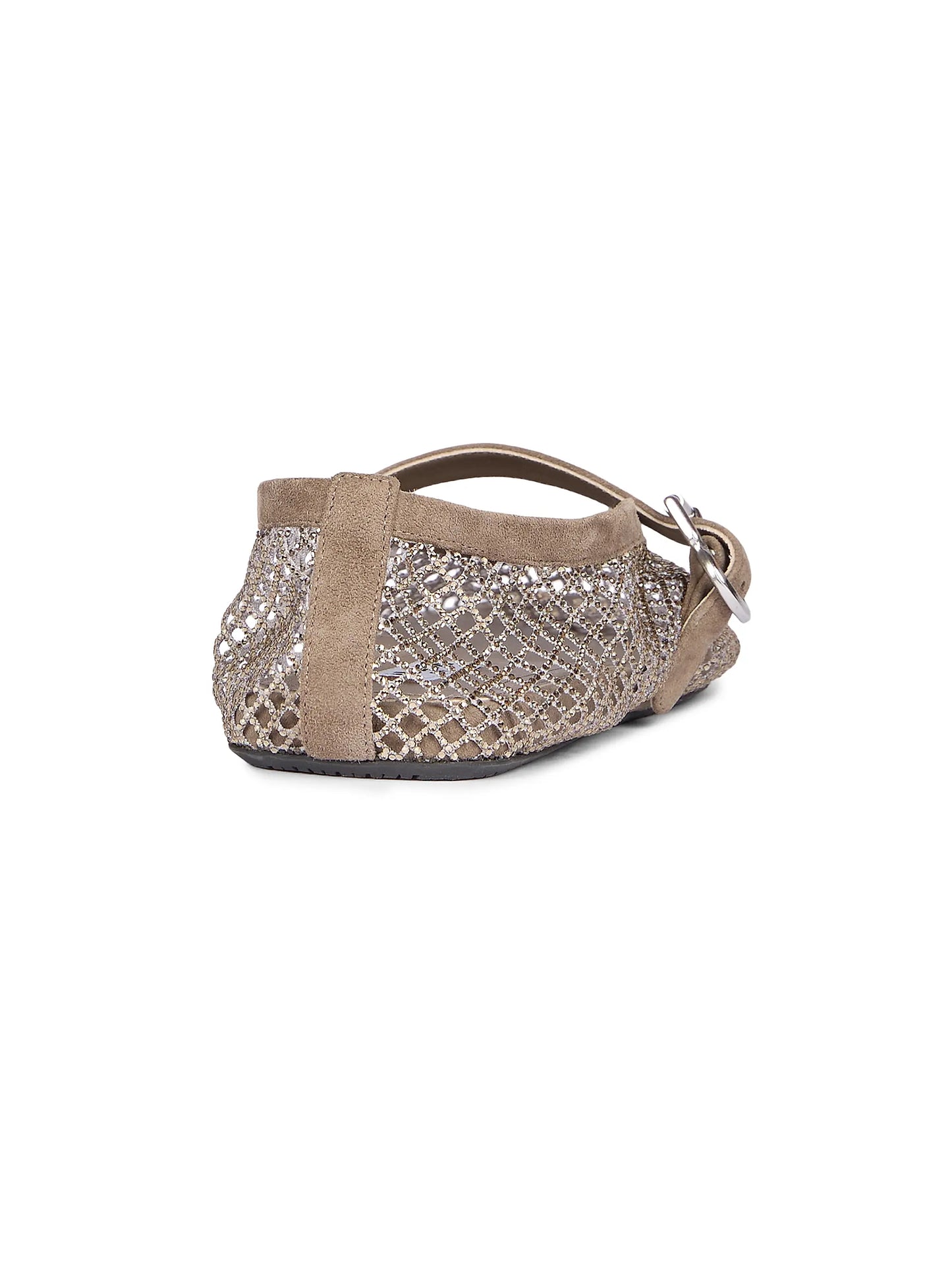 Ballerina Strap Fishnet Flats