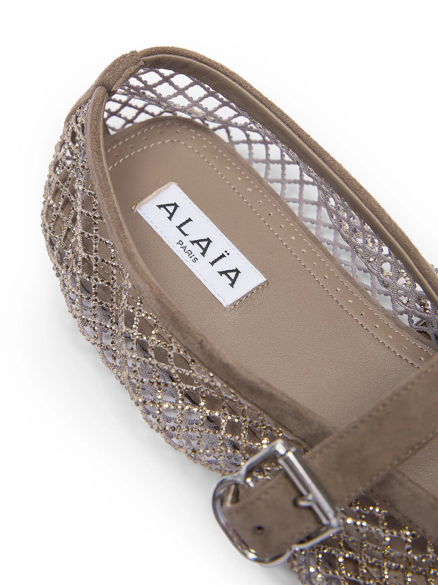 Ballerina Strap Fishnet Flats
