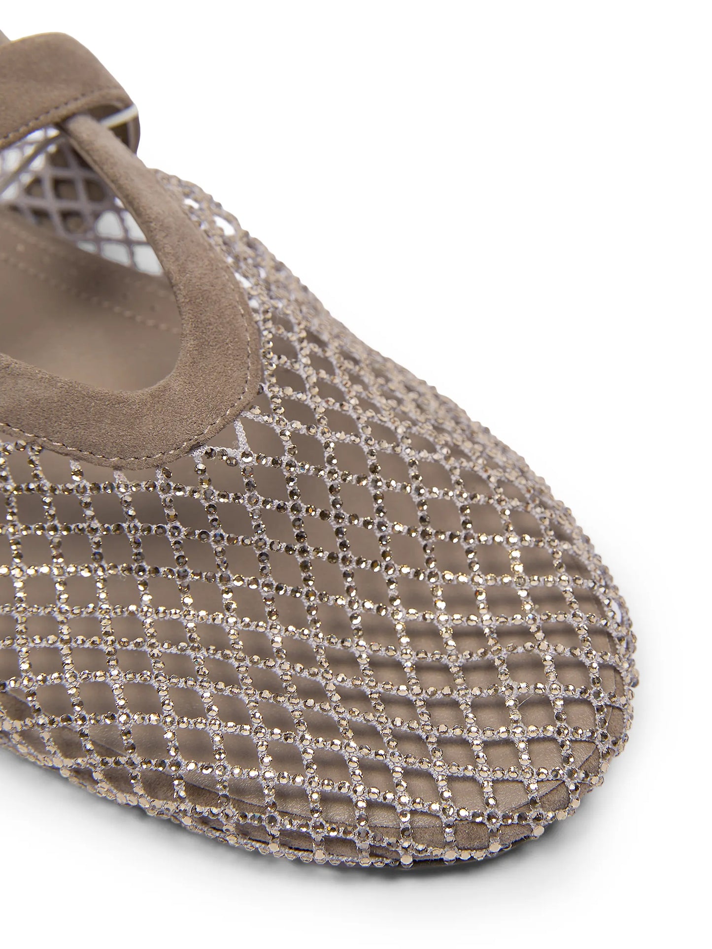 Ballerina Strap Fishnet Flats