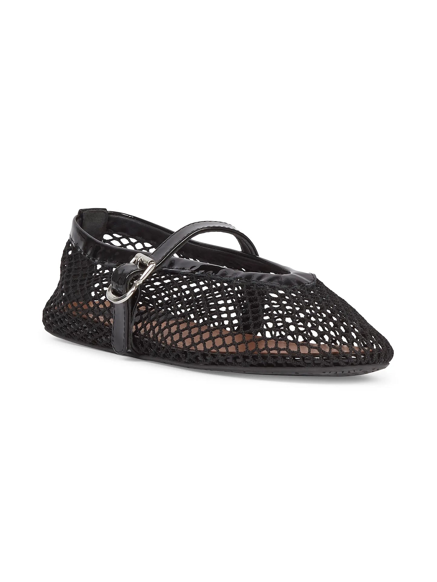 Ballerina Strap Fishnet Flats