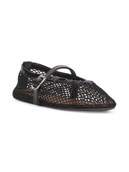 Ballerina Strap Fishnet Flats