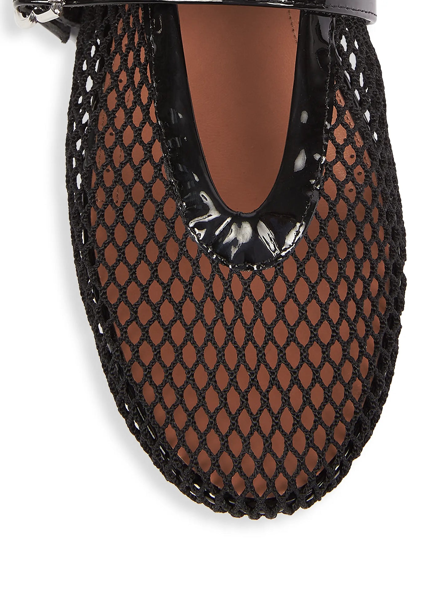 Ballerina Strap Fishnet Flats
