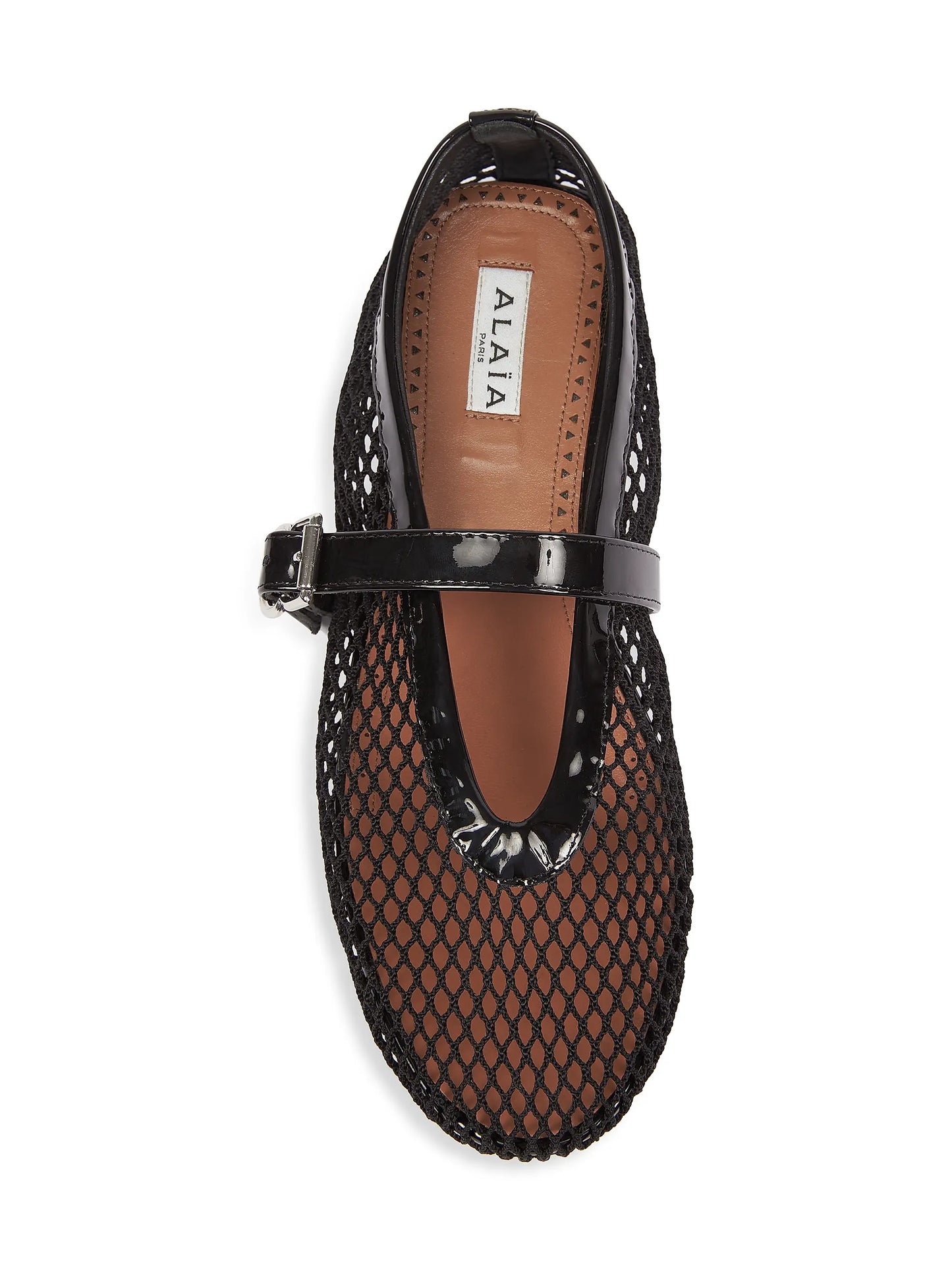 Ballerina Strap Fishnet Flats