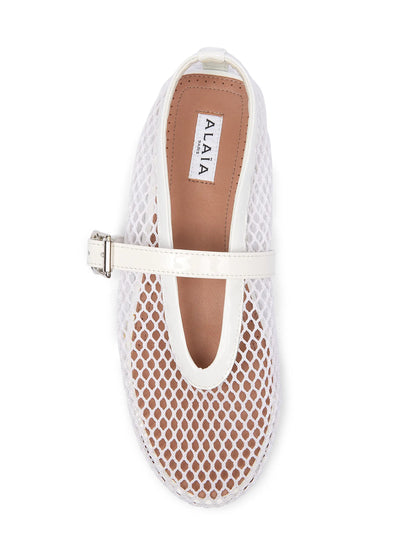 Ballerina Strap Fishnet Flats